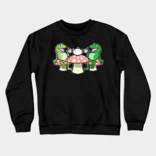 Cottagecore Aesthetic Frog Tea Time Fairycore Crewneck Sweatshirt